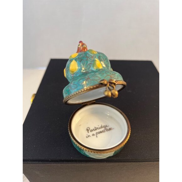 Limoges France 12 Days of Christmas Partridge in Pear Tree Trinket Box - Picture 7 of 7